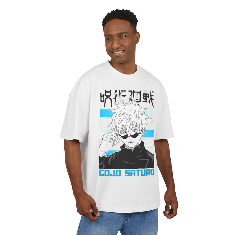 Gojo Anime White Shirt Premium 100% Airlume Cotton Streetwear Oversized Unisex