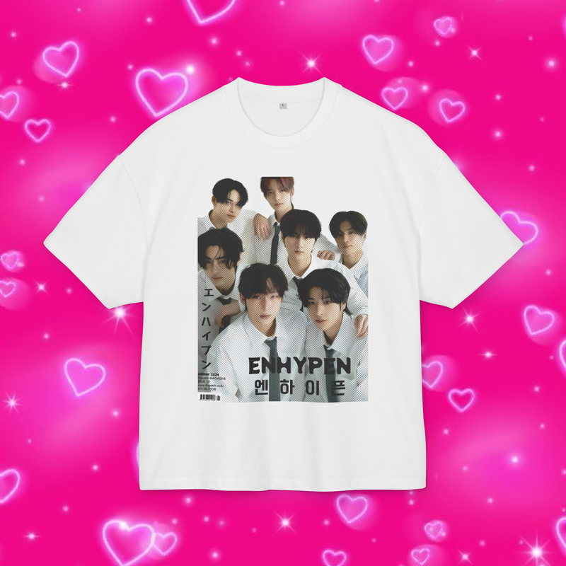 Enhypen Kpop Group White Streetwear Shirt Limited Edition Exclusive Premium 100% Airlume Cotton