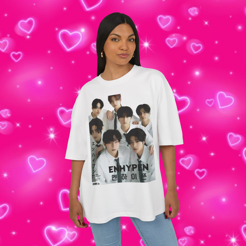 Enhypen Kpop Group White Streetwear Shirt Limited Edition Exclusive Premium 100% Airlume Cotton