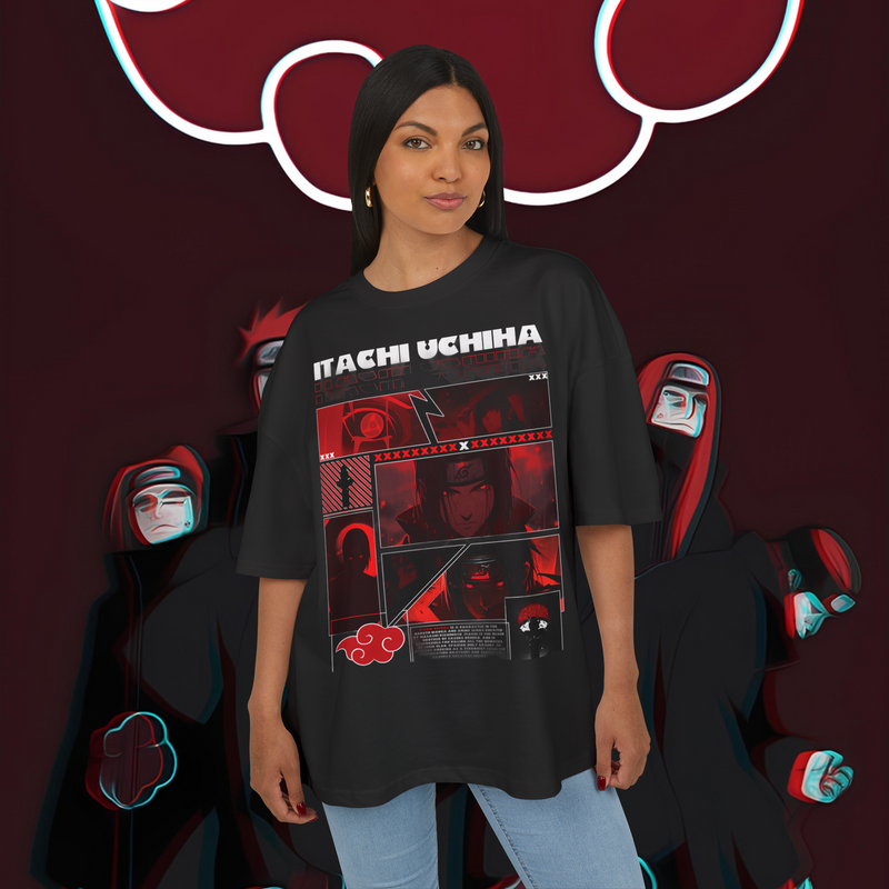 Itachi Uchiha Anime Naruto Angry Red Eyes Shirt Streetwear Premium 100% Airlume Cotton Unisex