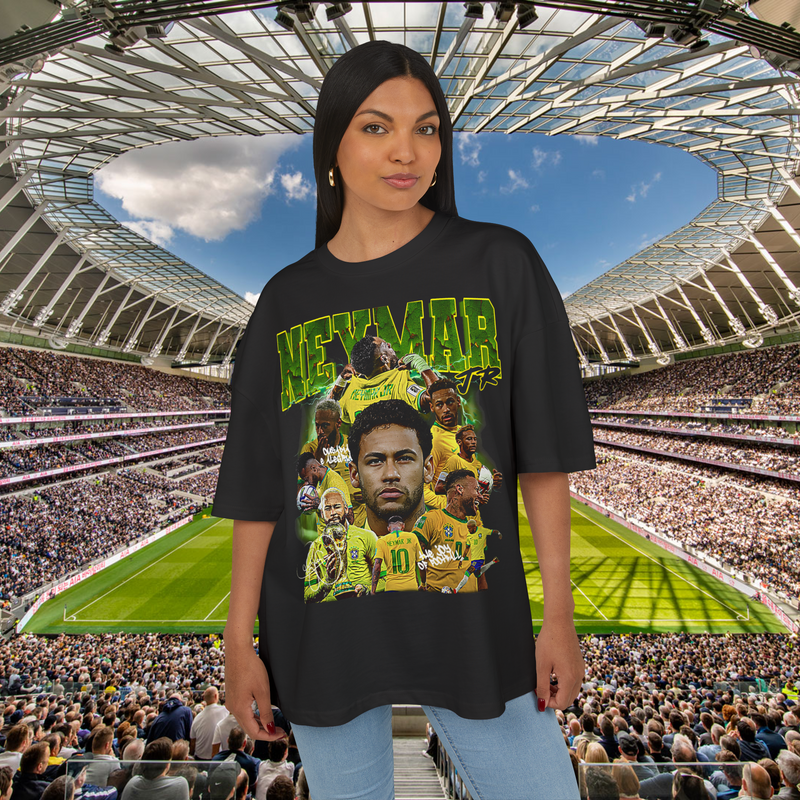 Neymar Junior Football Streetwear Shirt Limited Edition Olive Green And Black 100% Airlume Cotton Unisex