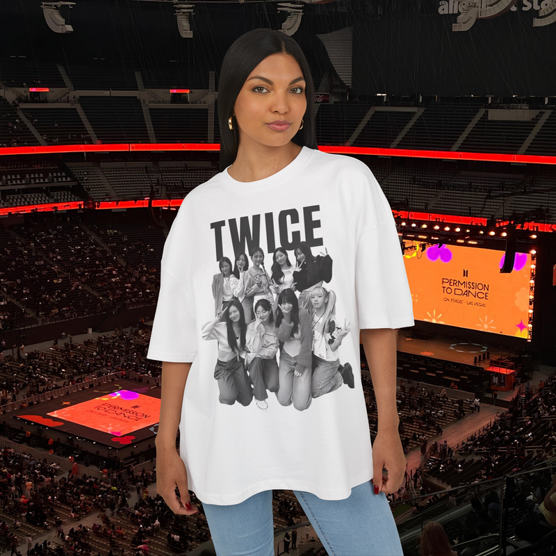 Twice Kpop Group White Streetwear Shirt Limited Edition Premium 100% Airlume Cotton Unisex