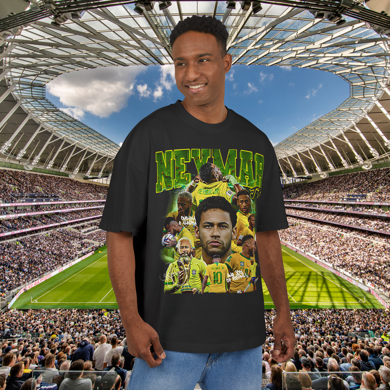Neymar Junior Football Streetwear Shirt Limited Edition Olive Green And Black 100% Airlume Cotton Unisex