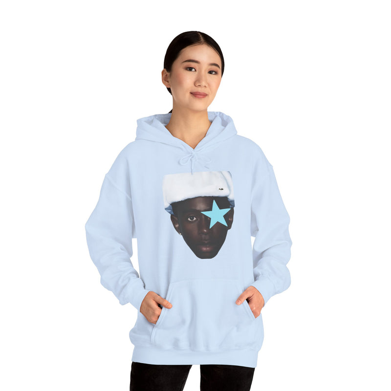 Tyler The Creator Head Hoodies Purple And Blue Light Stars Limited Edition Unisex