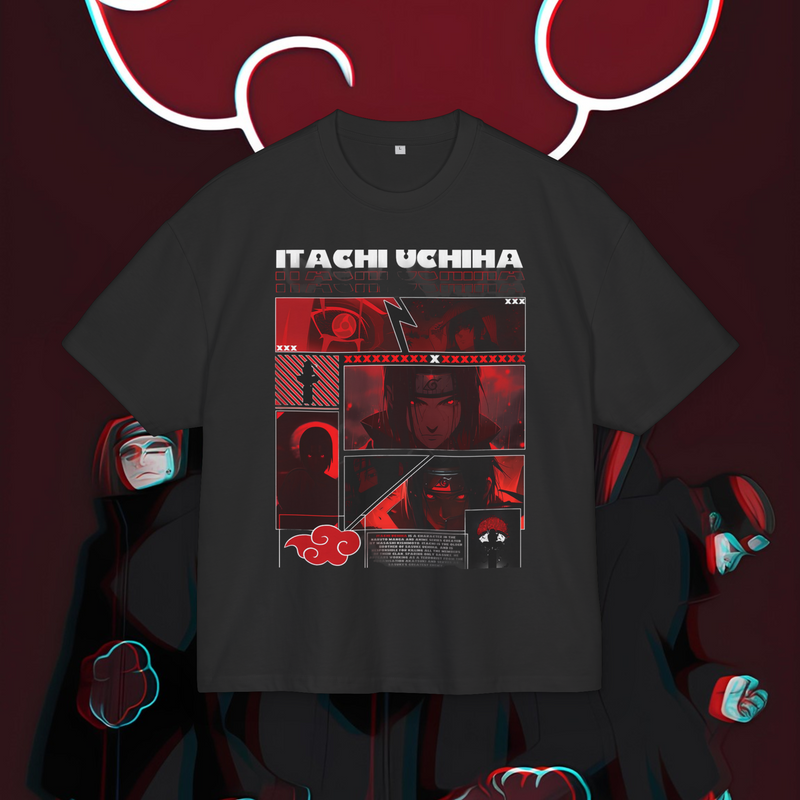 Itachi Uchiha Anime Naruto Angry Red Eyes Shirt Streetwear Premium 100% Airlume Cotton Unisex