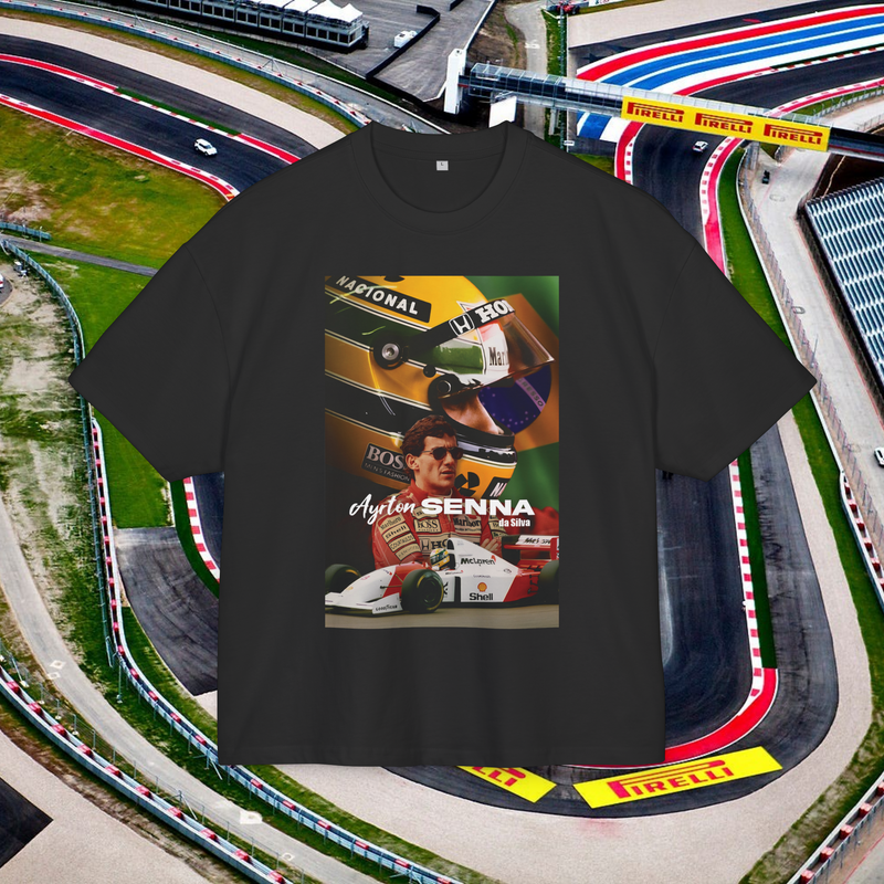 Ayrton Senna Shirt Brazilian Oversized Premium 100% Airlume Cotton Streetwear Unisex